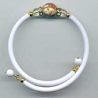 Venetian Glass Wrap Bracelet, White